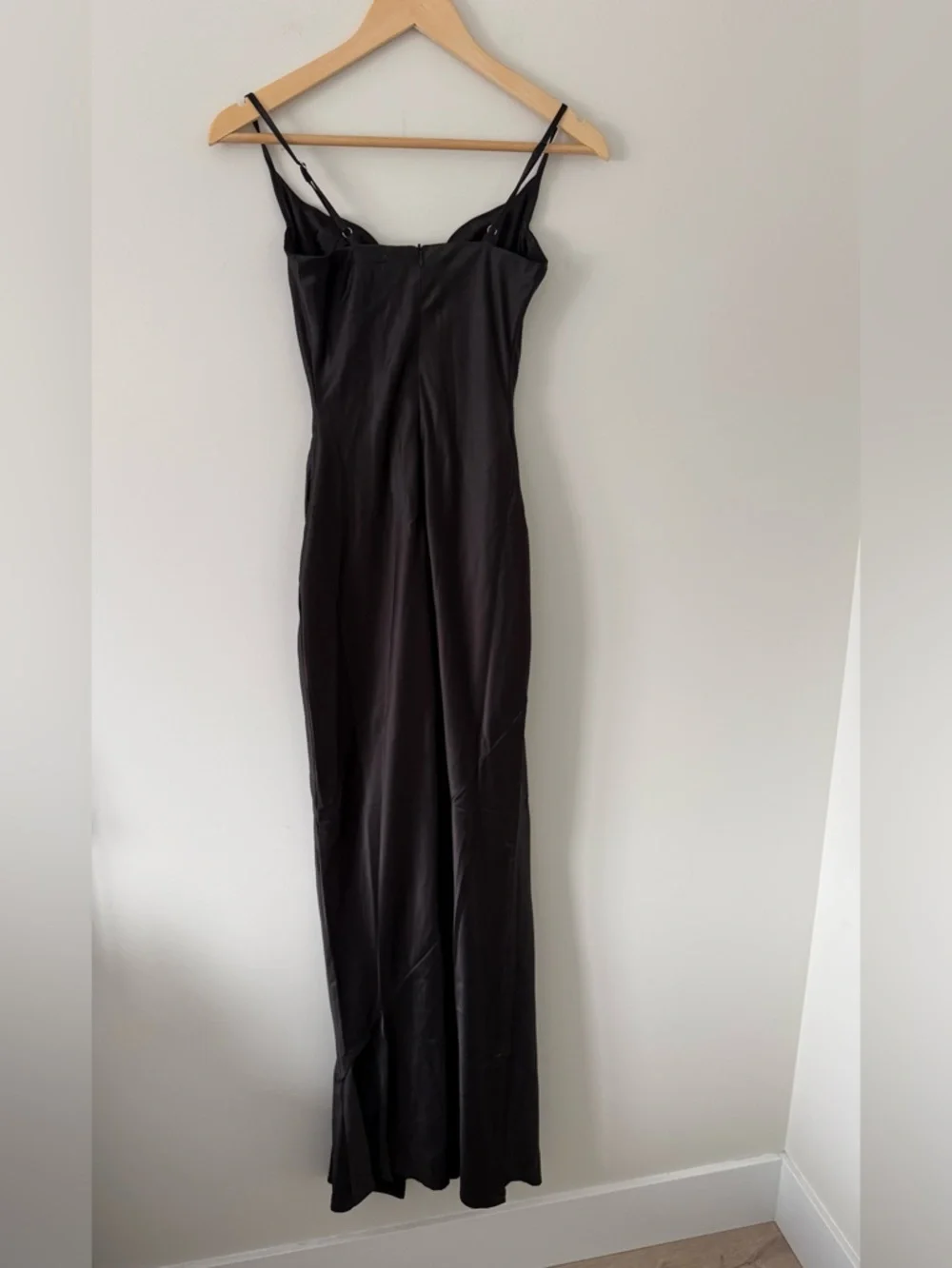 NWT BABYBOO Black Satin Slip Maxi Dress with Bustier Detail (size XS) - Picture 8 of 9